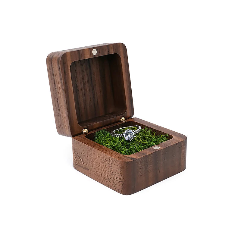 Wood Jewelry Box Wedding Ring Box Earring Rings Organizer Box Gift Package Case Portable Jewelry Organizer