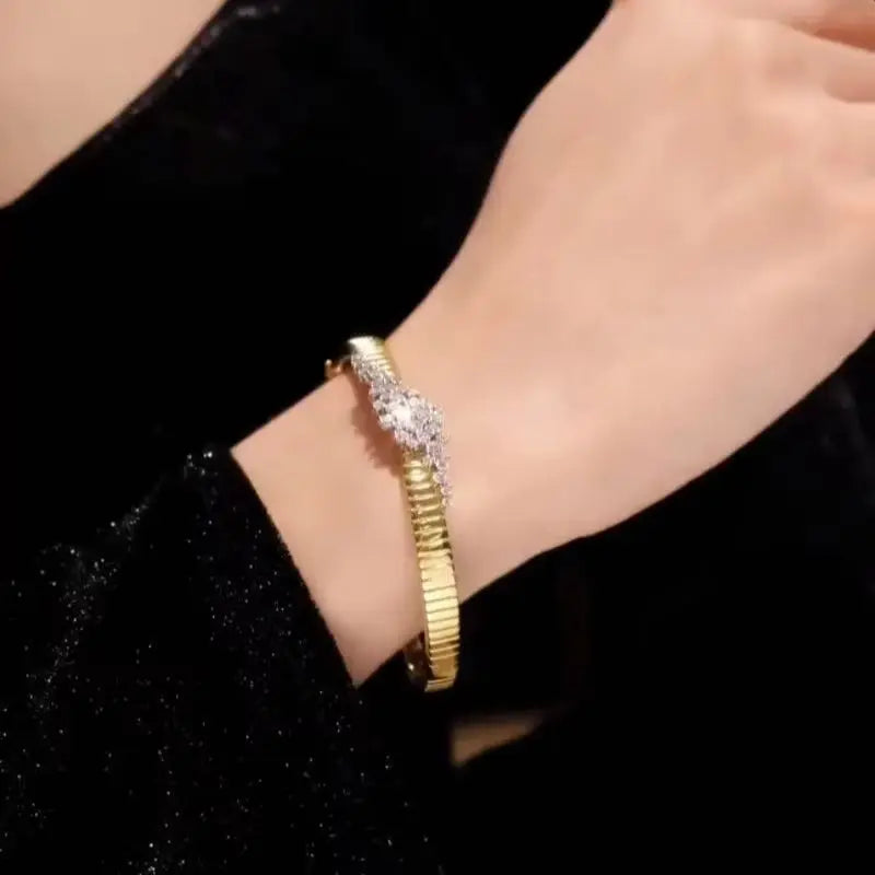 Bellux Real gold Plated Sterling Silver Bangle bracelets women jewellery women Original and pure 925 sterling silver bracelets