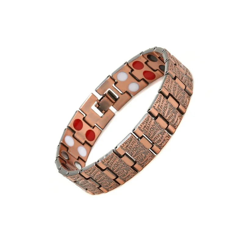 Men Pure Copper Bracelet Health Energy Germanium Magnetic Bracelet Vintage Hologram Chain Link Bracelets for Women Arthritis