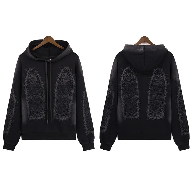Autumn Winter Blue Light Apricot Who Decides War HoodieMen Women High Quality Real Photos Taken Diamond Studded Pullover