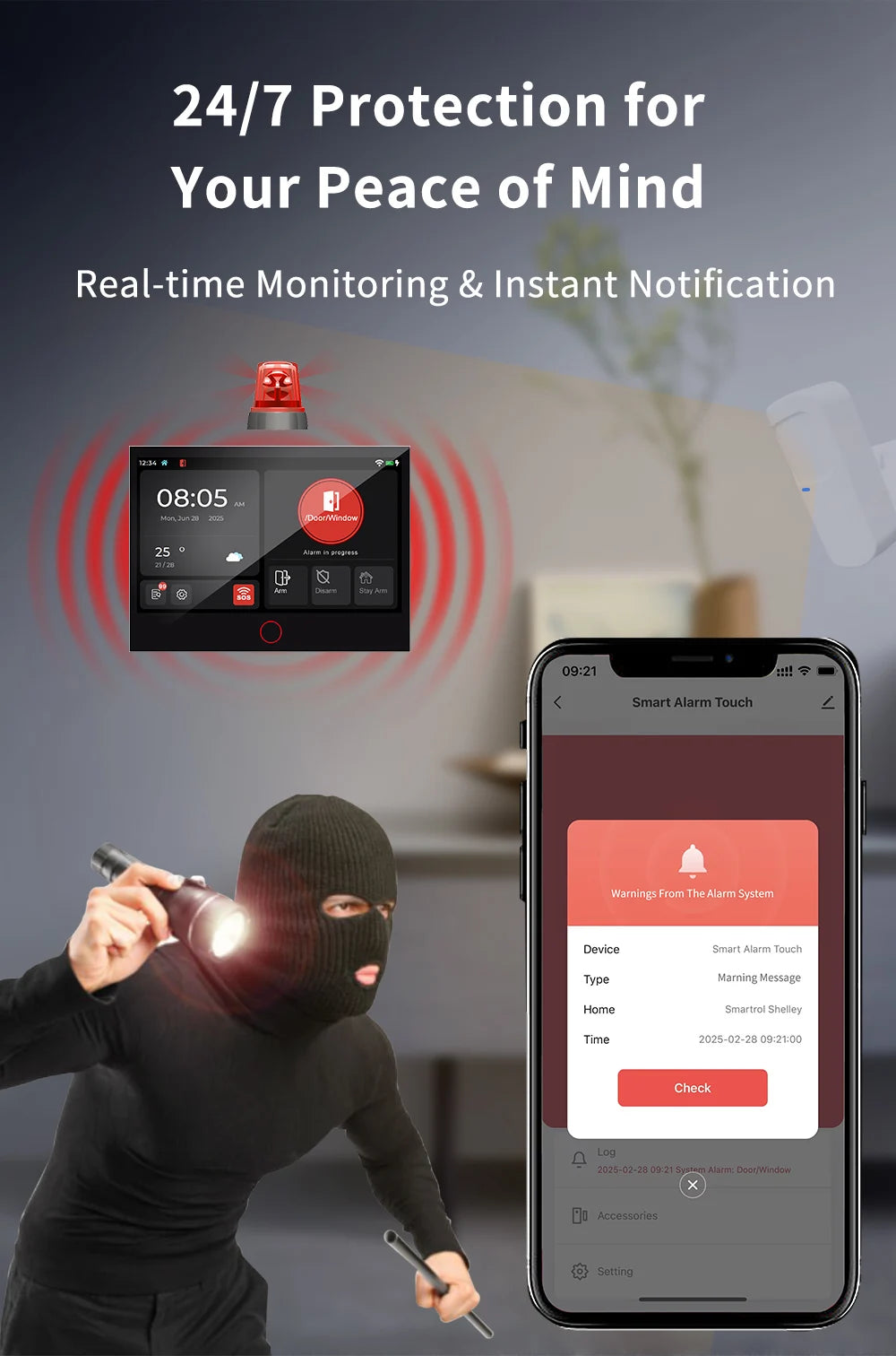 G74 Smart Home Alarma Para Hogar Tuya Alarme Smart Security Protection Casa Inteligente Alexa Home Security System