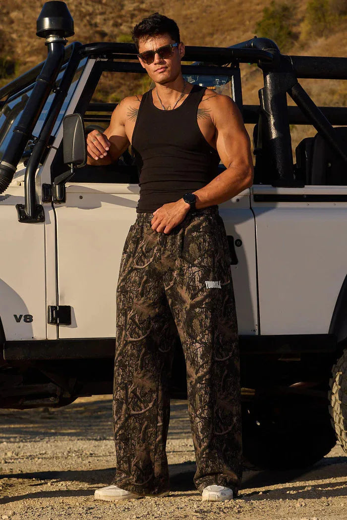 Men's pants New style Spring American digital camouflage print sports fitness Trousers loose and versatile wide-leg pants Man