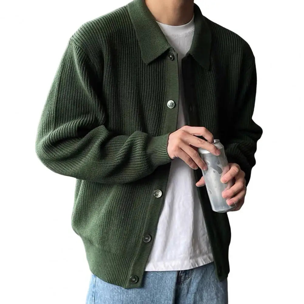 Men Sweater Coat Korean Fashion Knitted Coats Men Streetwear Slim Fit Casual Cardigan Coats