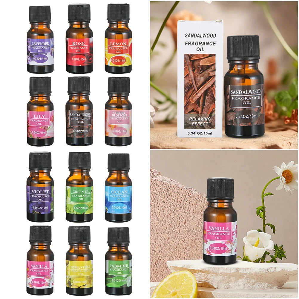 10ML Plant Essential Oil Air Freshener Plant Aromatherapy Oil Water Soluble Car Perfume Refill for Humidifiers Aroma Diffuser