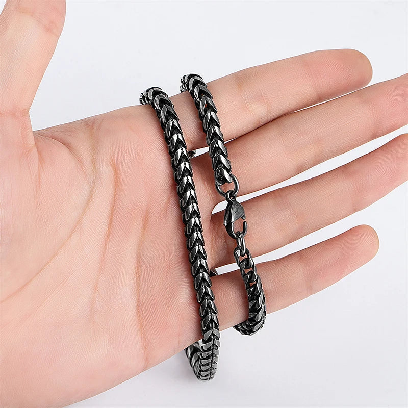 Men Goth chain Male Stainless Steel Trend Personality Keel Necklace For boyfriend brother fashion punk party long chain wholesal