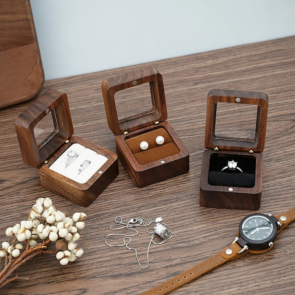 Wood Jewelry box wedding ring box Earring Rings Box Jewelry Organizer Box Luxury jewelry gift packaging Box Bracelet package