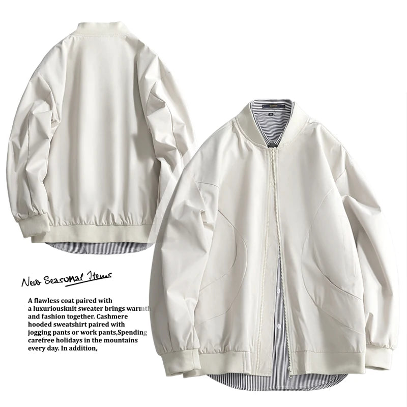 New Men's Bomber Jacket Coats Lightweight Windbreaker Spring Streetwear Fall Casual Jackets for Men Outdoor Mens Coats