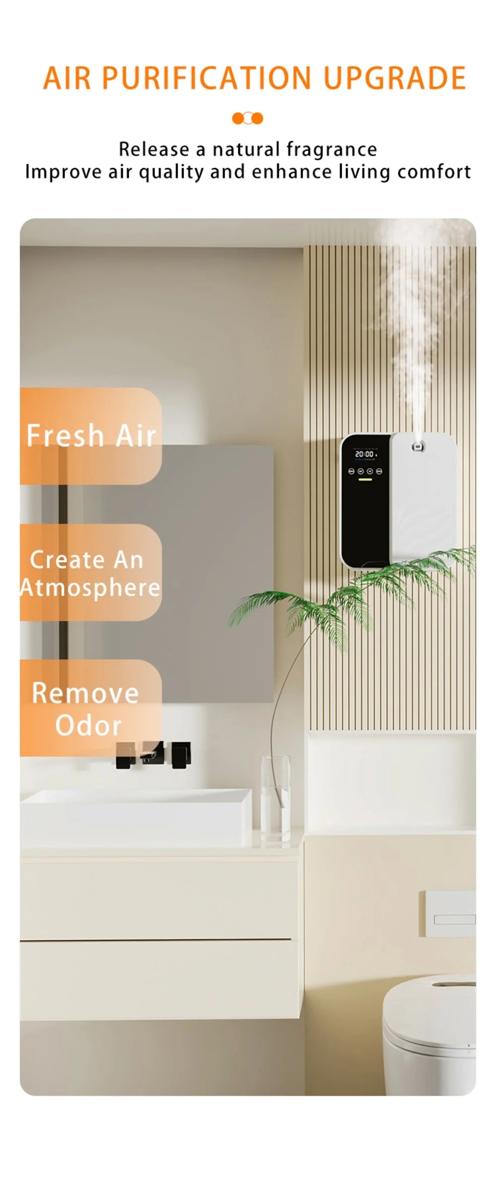 Aroma Diffuser 1000m³ Electric Scent Machine Smell Perfume Essential Oils Air Freshener 500ML Capacity Waterless Diffuser