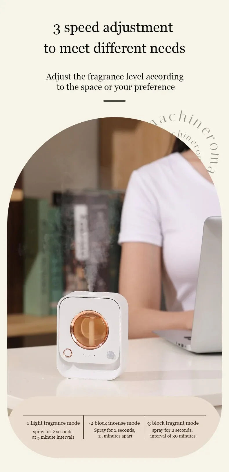 Automatic Spray Aromatherapy Diffuser Smart Sensor USB Air Freshener Essential Oil Perfume Machine for Home Office Toilet Room