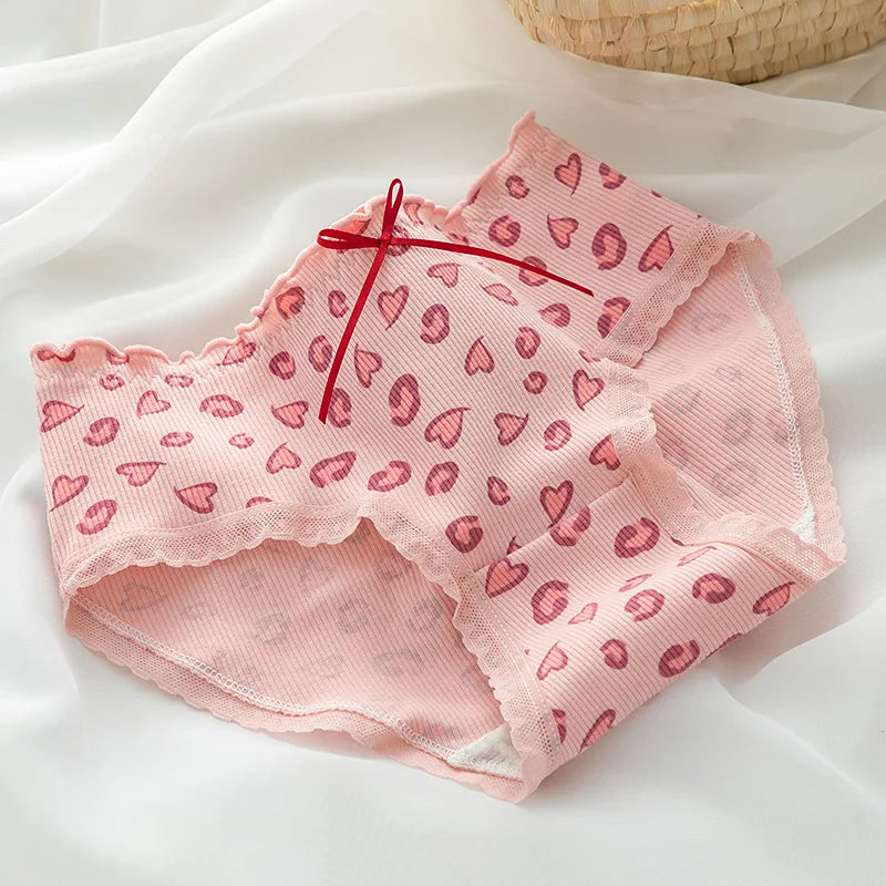 Women's Underwear Briefs Female Cartoon Strawberry Bear Cotton Panties Underpants Low Waist Pantys Ladies Breathable Lingerie