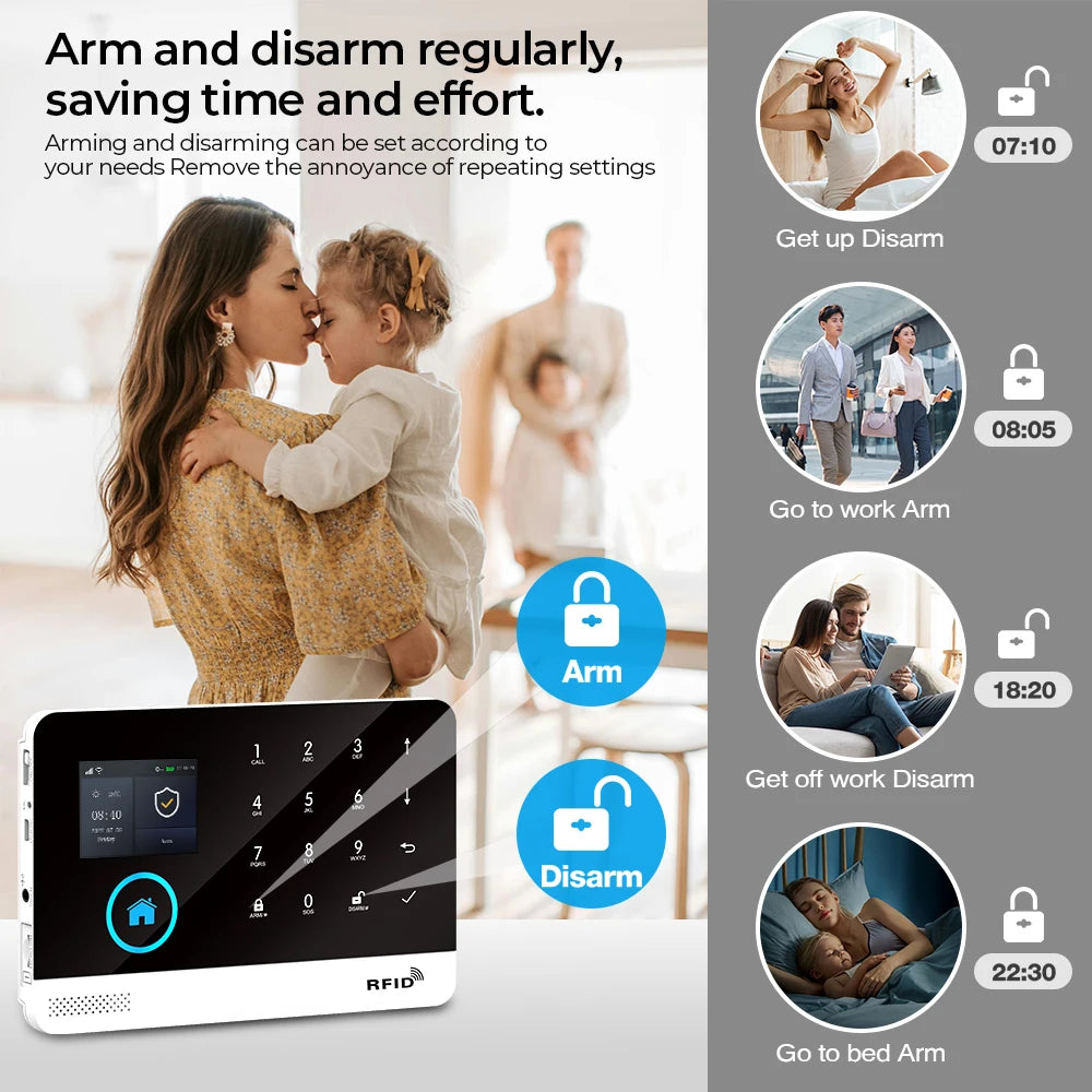 Smart Home Tuya GSM Alarm System 4G Wifi System for House Security Wireless with Door Sensor Smart Life APP Control for Alexa