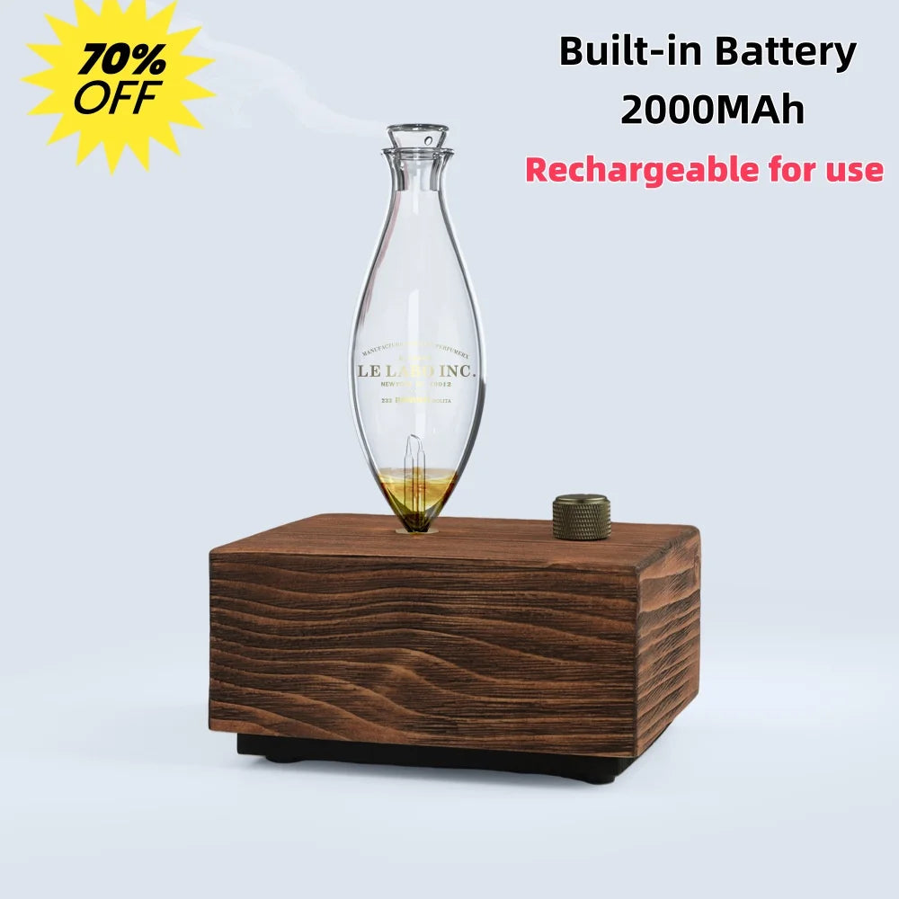 Essential Oil Diffuser Nebulizer Glass Aroma Oil Diffuser Wood Grain rechargeable Professional Scent Machine Nebulizer For Home