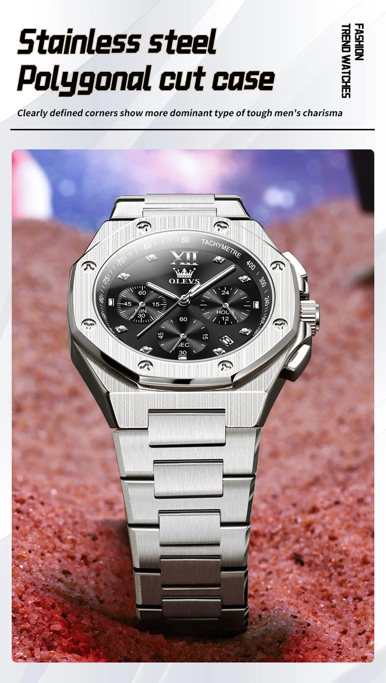 Watches for Men Top Luxury Brand OLEVS Quartz Men’s Watch Sport Waterproof Gold Wrist Watches Chronograph Date Relogio Masculino