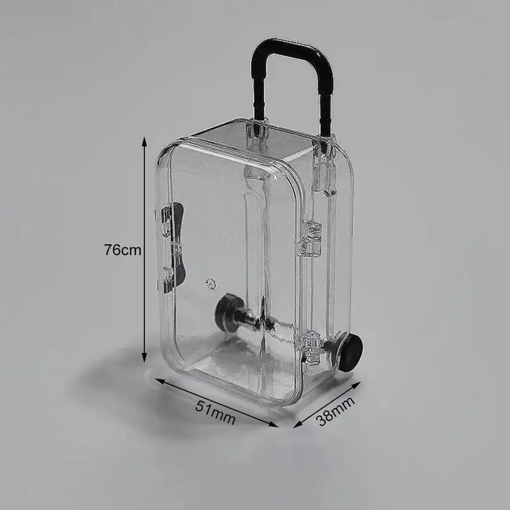 Mini Luggage Jewelery Storage Box Cute Clear Trolley Suitcase Candy Box Creative Jewelry Display Case Wedding Gift Packaging Box