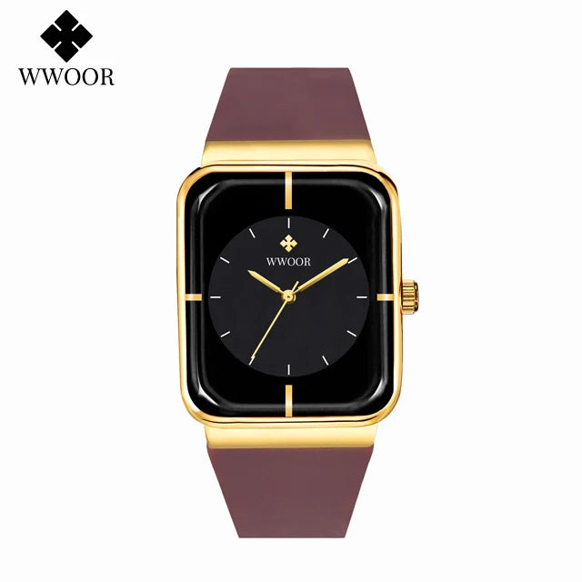 WWOOR  Men's Watches Top Brand Luxury Watch For Men Gold Fashion Stainless Steel Waterproof Quartz Wristwatch  Relogio Masculino