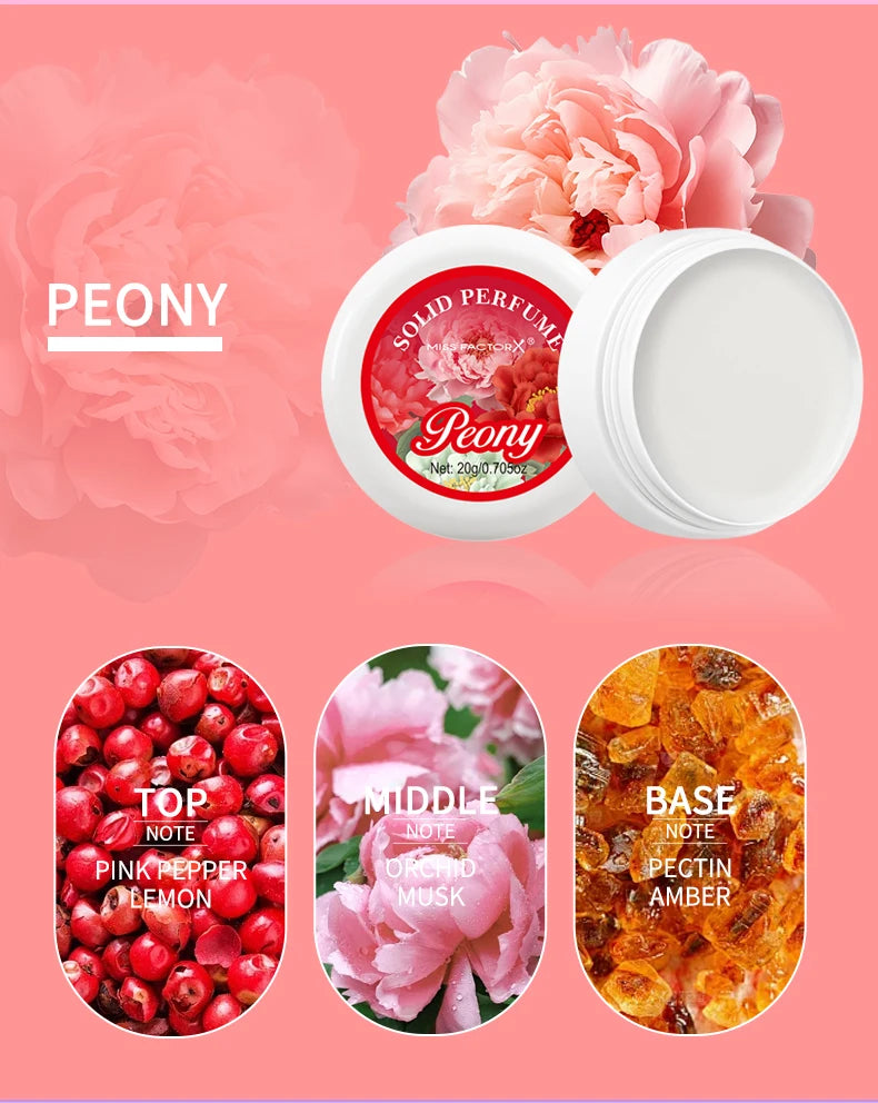 4PCS/Box Body Cream Gift Set Portable Solid Perfume Rose, Peony, Lavender, Cherry Blossom, Fresh Flower Scented Holiday Gift