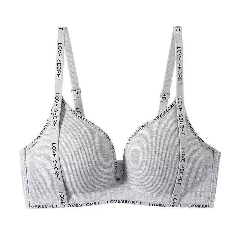 Comfortable Underwear Bar for Women Without Steel Rings Simple Push-up Shoulder Straps Top Up Bra Women's Underwire