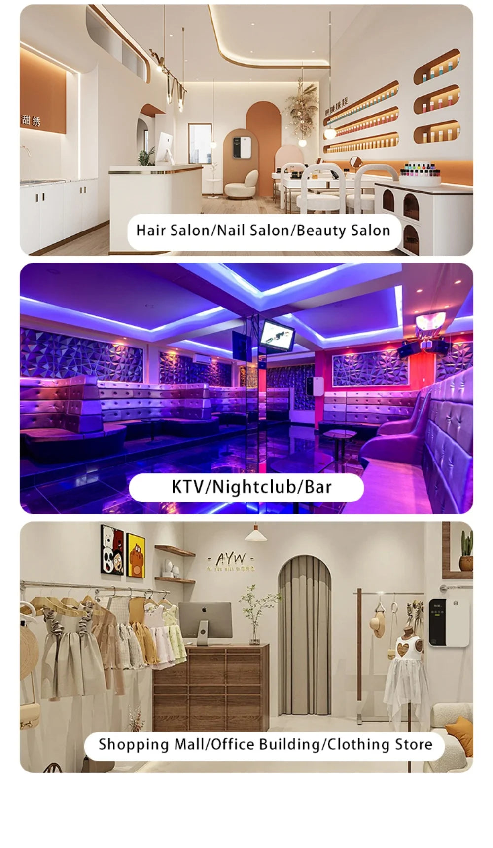 Aroma Diffuser 1000m³ Electric Scent Machine Smell Perfume Essential Oils Air Freshener 500ML Capacity Waterless Diffuser