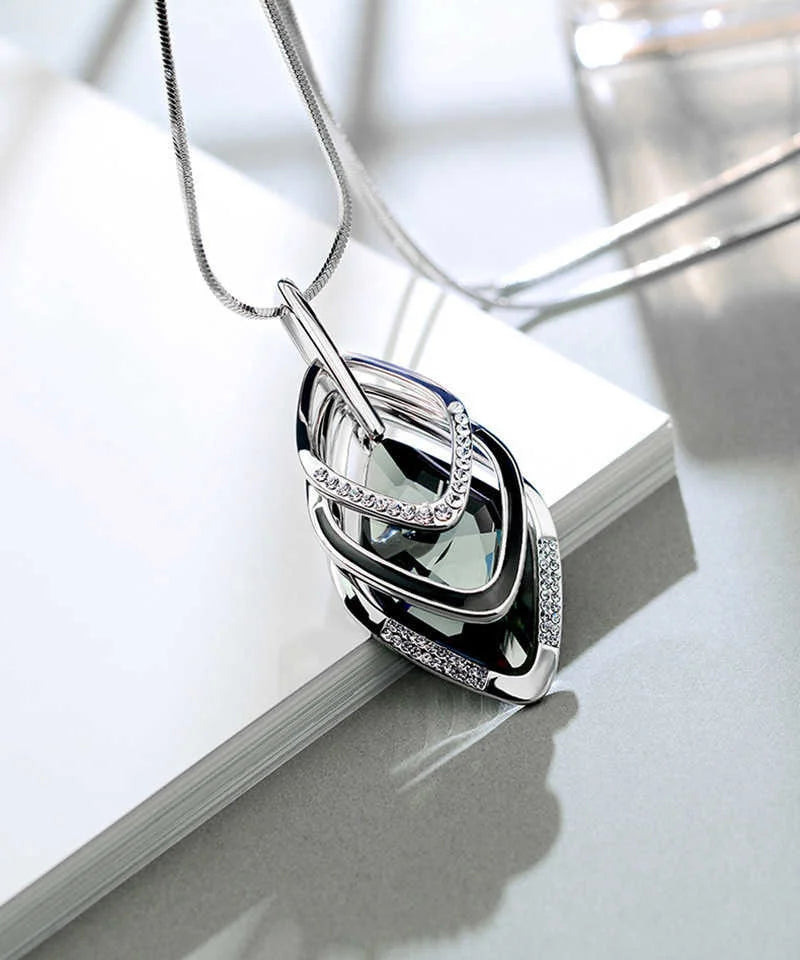 Long Necklaces & Pendants Fashion Geometric Crystal Statement Necklace For Women Collier Femme Pearl Choker Jewelry 2022