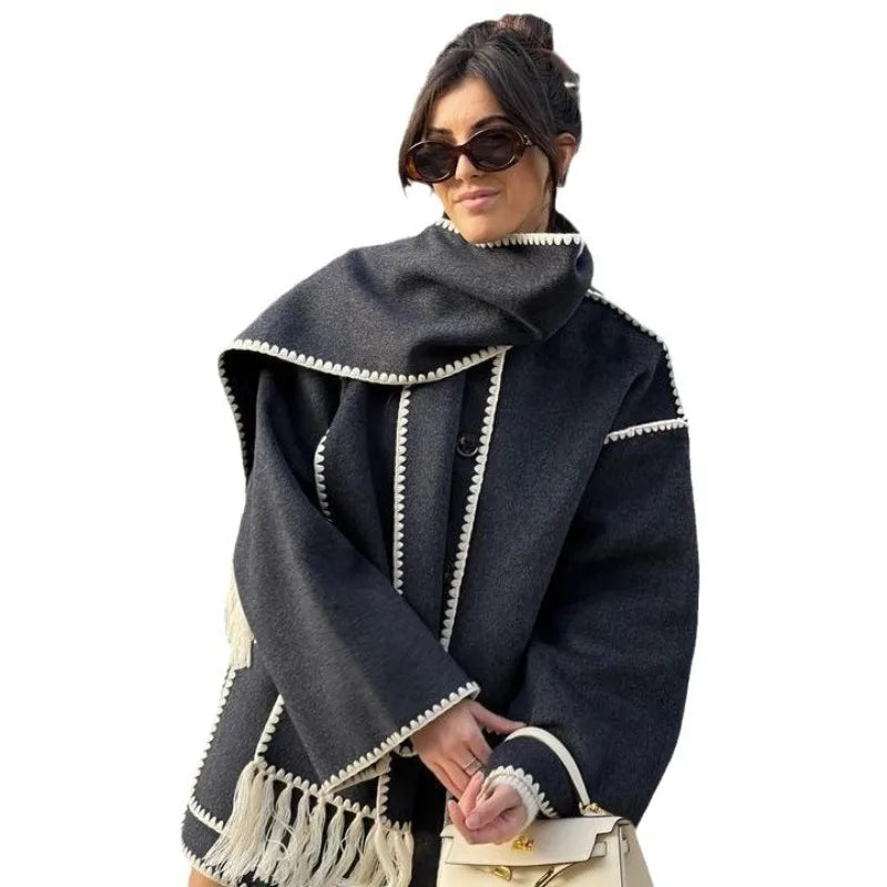 Women's fashion woolen coat for autumn/Winter 2024