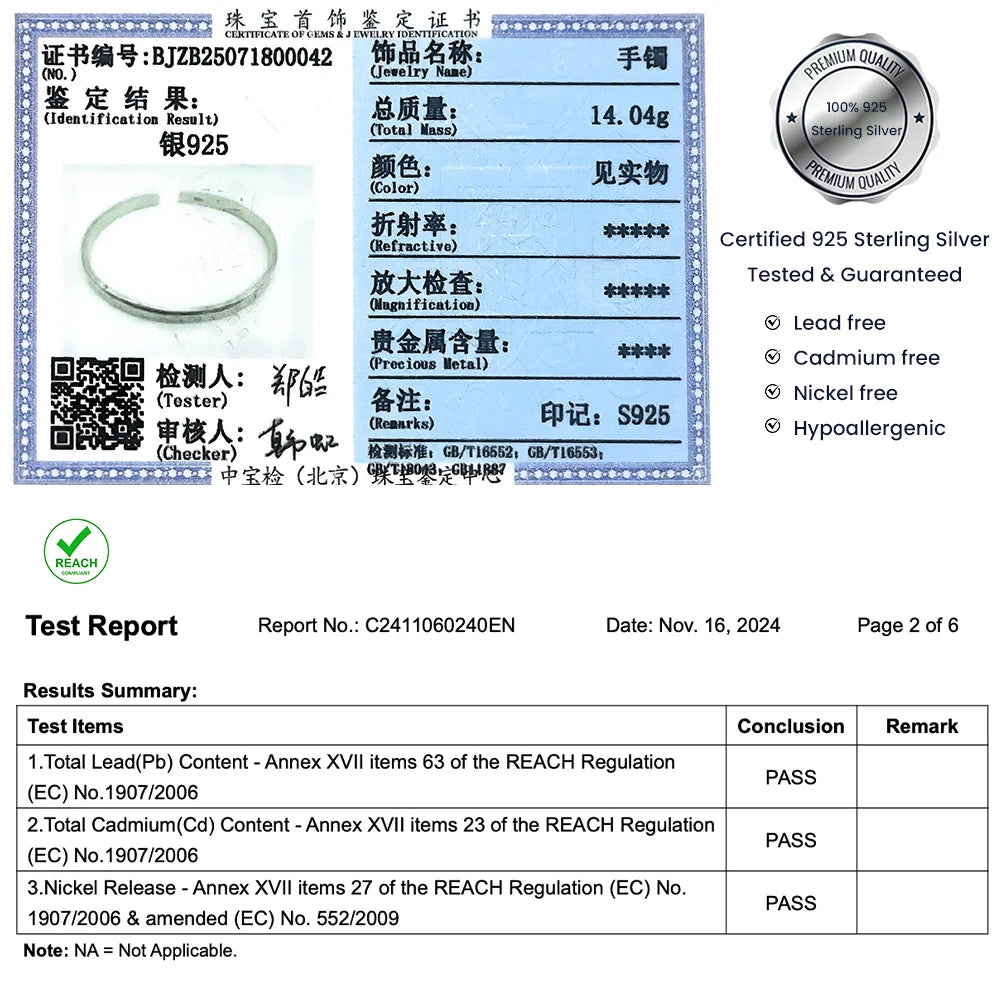 Real 925 Sterling Silver Hammered Cuff Bangles for Men and Women Handmade Polished Fine Jewelry