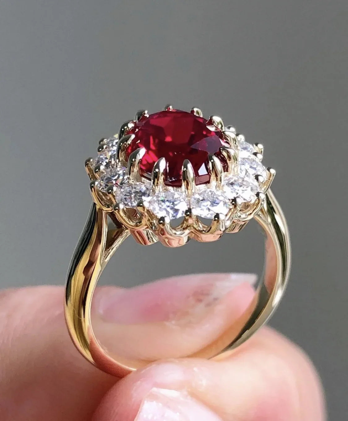 New Ruby Ring Stylish Simple Women's Zircon Jewelry Wedding