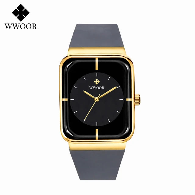 WWOOR  Men's Watches Top Brand Luxury Watch For Men Gold Fashion Stainless Steel Waterproof Quartz Wristwatch  Relogio Masculino