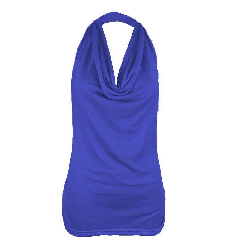 Tank Top Women Drape V Neck Sexy Tanks Camis Skinny Backless Pink Corset Tee Shirt Femme Tops Woman T-shirt