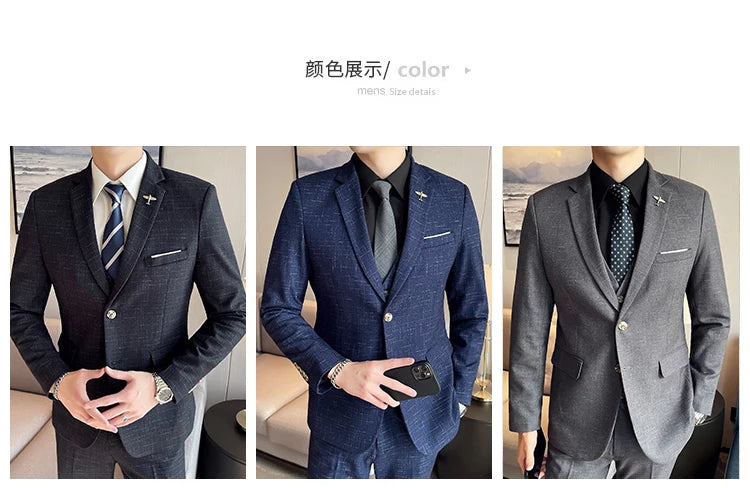 High-quality wedding suit for men, fashionable business, professional groom and best man, handsome two-piece set