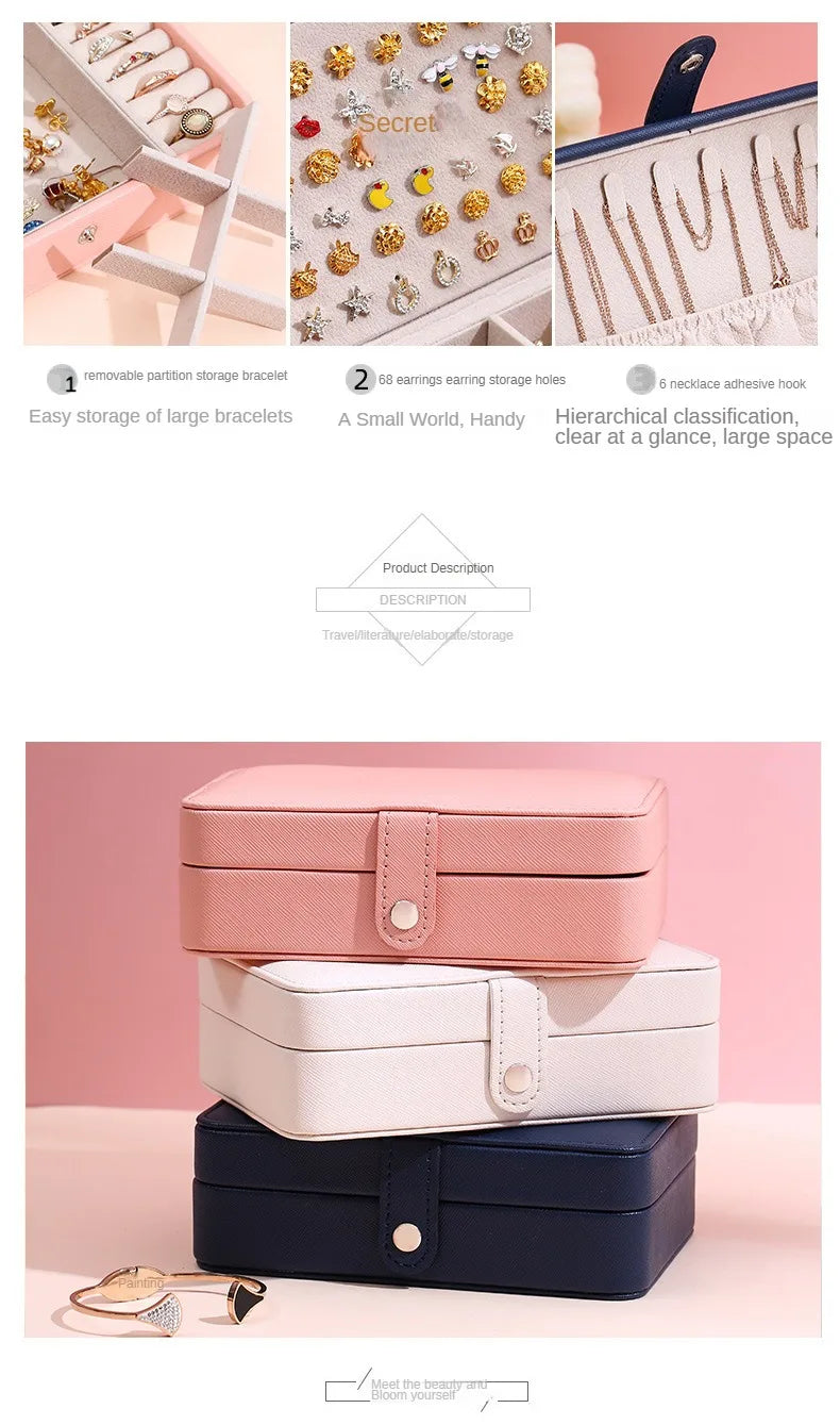 Jewelry Boxes Leather Jewelry Box Organizer Jewelry Display and Packaging Ring Box Suitable for Earrings and Rings