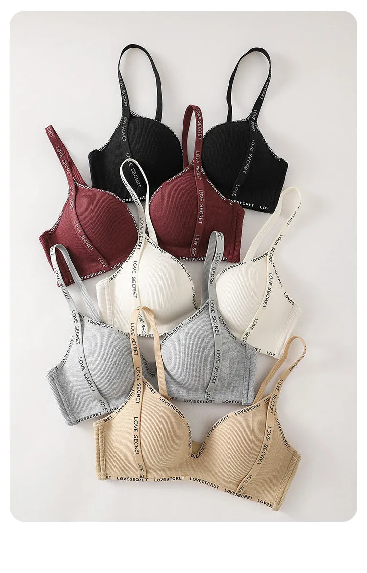 Comfortable Underwear Bar for Women Without Steel Rings Simple Push-up Shoulder Straps Top Up Bra Women's Underwire