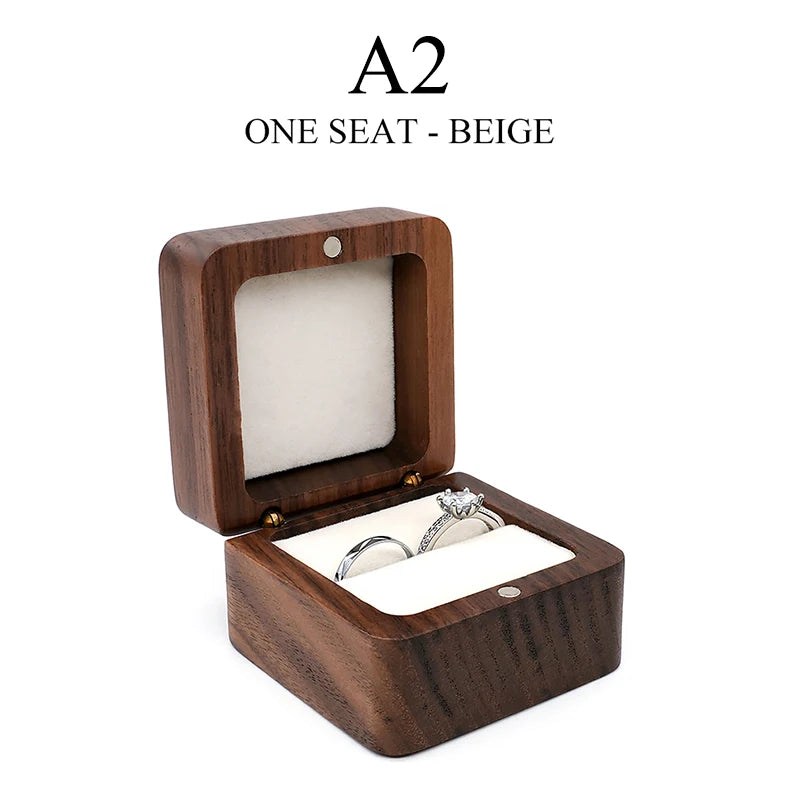 Wood Jewelry Box Wedding Ring Box Earring Rings Organizer Box Gift Package Case Portable Jewelry Organizer