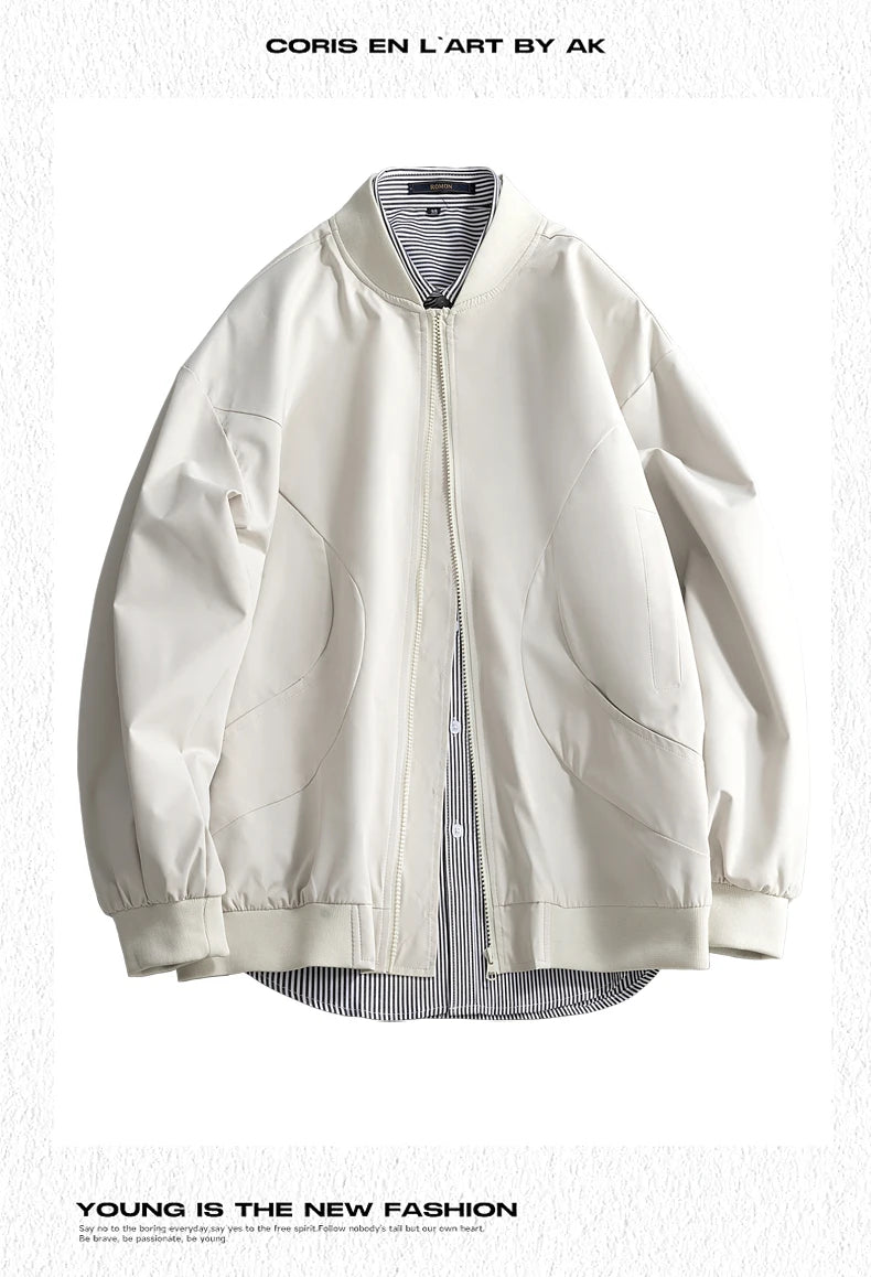 New Men's Bomber Jacket Coats Lightweight Windbreaker Spring Streetwear Fall Casual Jackets for Men Outdoor Mens Coats