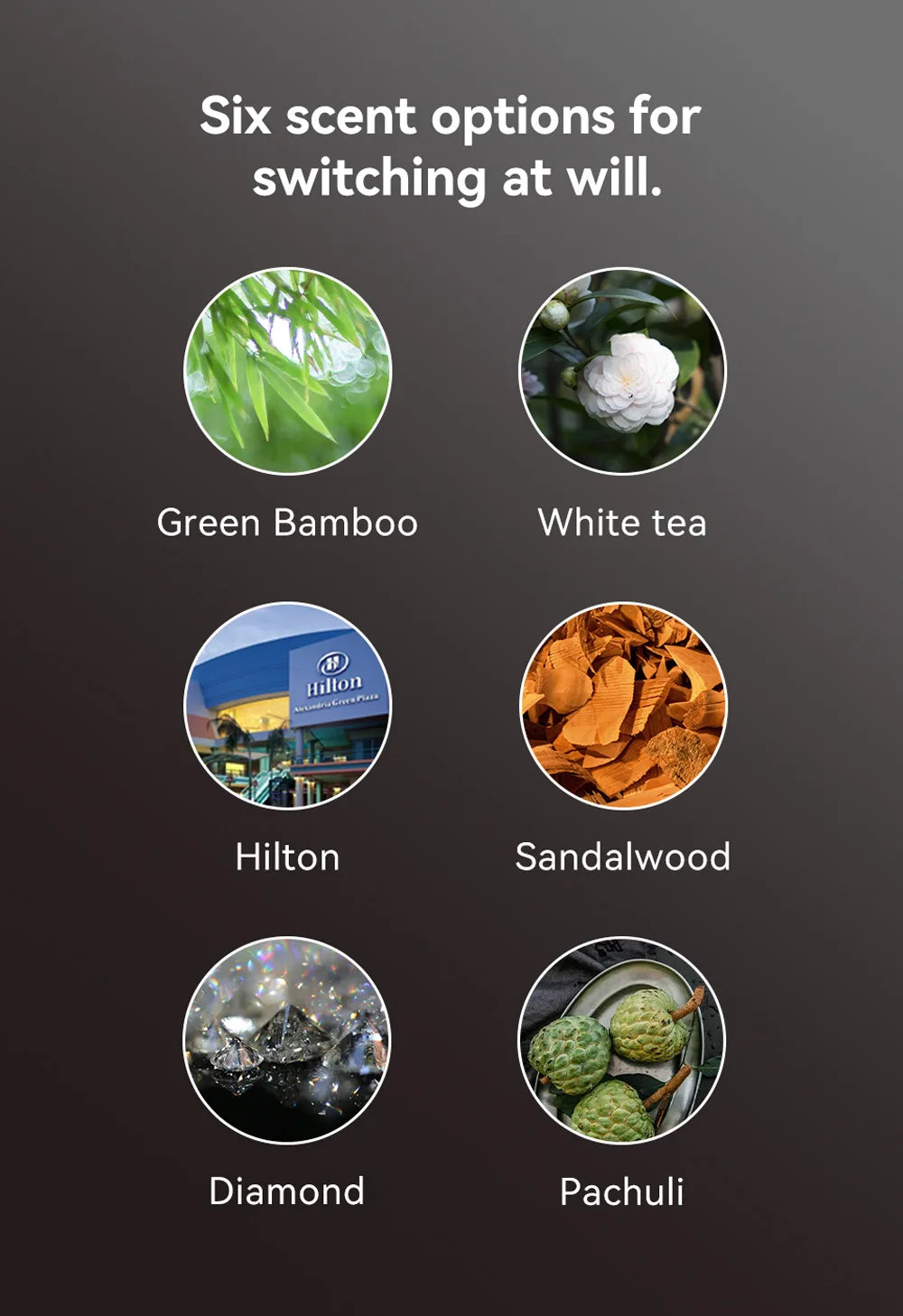 Car Air Freshener Perfume Vent Clip Electric Aroma Diffuser Cordless with 6 Scent Small Portable Gifts Essential Oil Diffuser