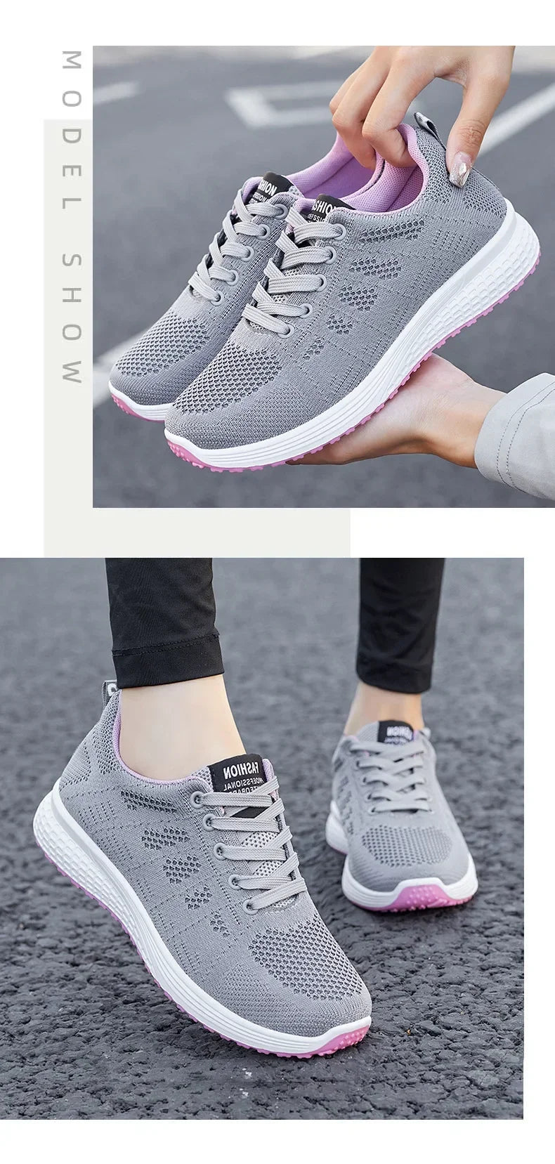Women's Shoes 2025 Spring New Fashion Soft Walking Flats Non-slip Casual Sport Tennis Shoes Athletic Sneakers for Lady