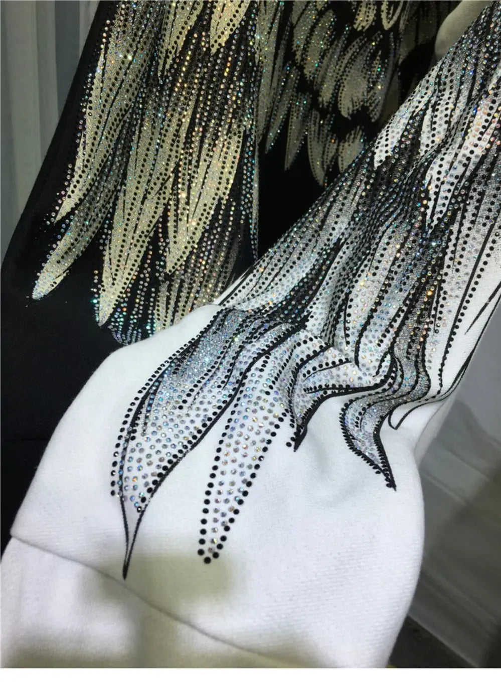 Streetwear Hoodie Women Clothing Harajuku Heavy Diamond Wings Hooded Sweatshirts Casual Fashion Hoodies Y2k Tops 2025 Ropa Mujer