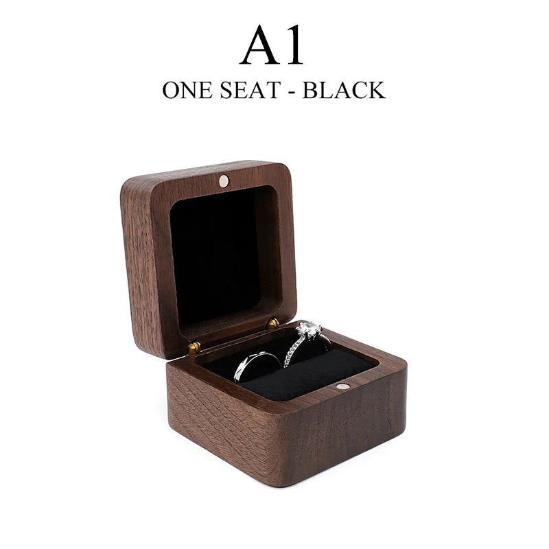 Wood Jewelry Box Wedding Ring Box Earring Rings Organizer Box Gift Package Case Portable Jewelry Organizer