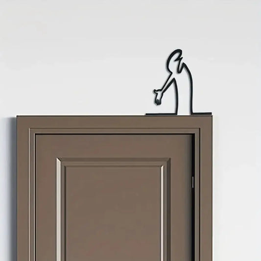 Minimalist La Linea Wall Decor - Abstract Line Art Decoration, Modern Metal Poster For Living Room