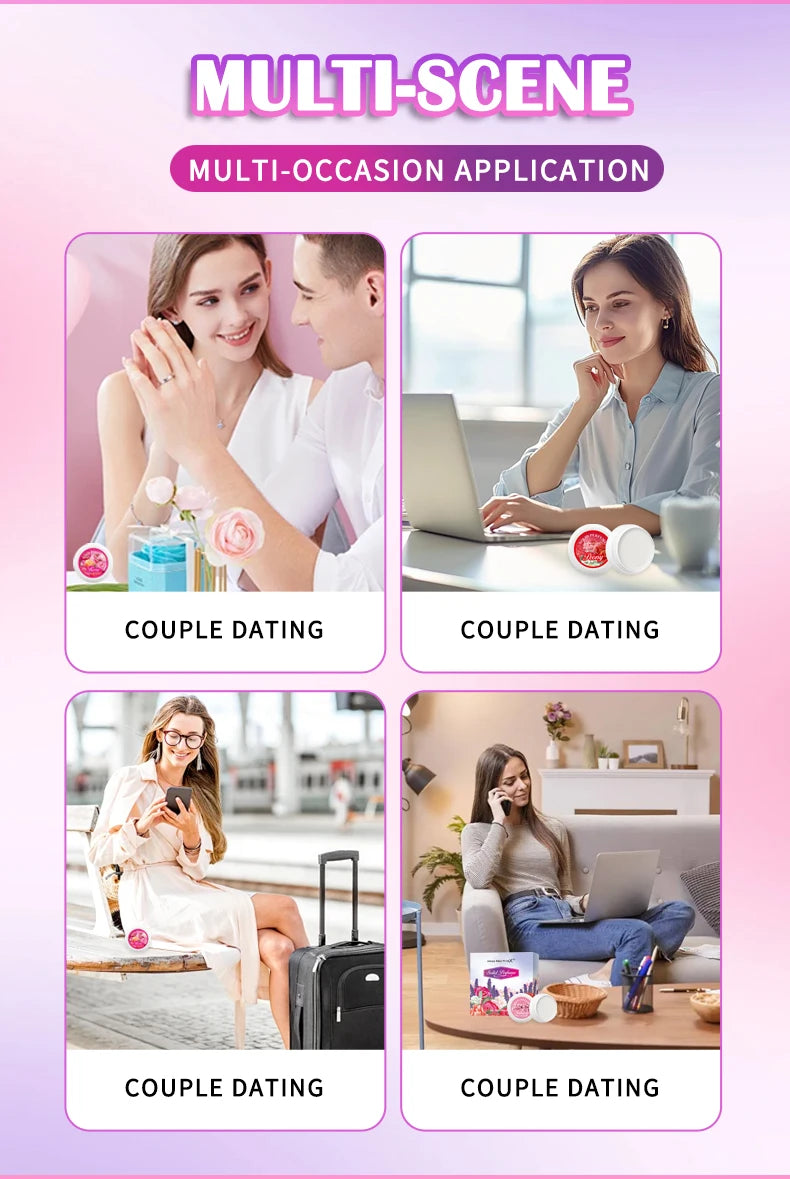 4PCS/Box Body Cream Gift Set Portable Solid Perfume Rose, Peony, Lavender, Cherry Blossom, Fresh Flower Scented Holiday Gift