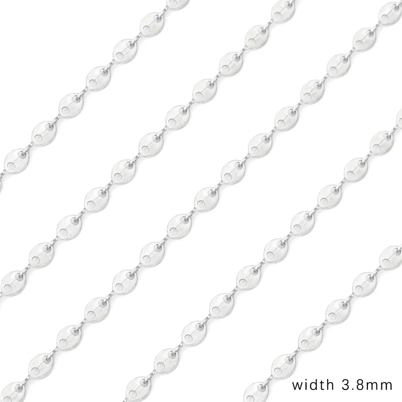 1M Stainless Steel Chain for Men Women Curb Cuban Link Chain DIY Basic Punk Choker Necklace Bracelet Hip Hop Male Jewelry Gift