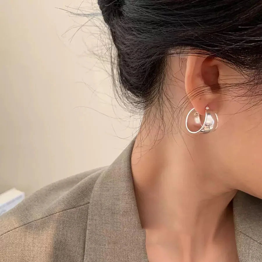 925 Sterling Silver Earrings for Women Wide Sexy Girl Fashion Trendy Jewelry Gift Party Wedding pendientes