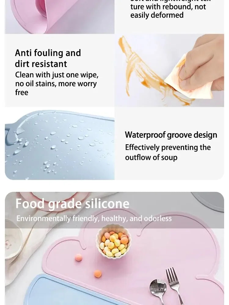 Pet Feeding Mat for Cats and Dogs with Nonspill Nonslip Waterproof Leakage Food Easy to Clean Silicone Placemats