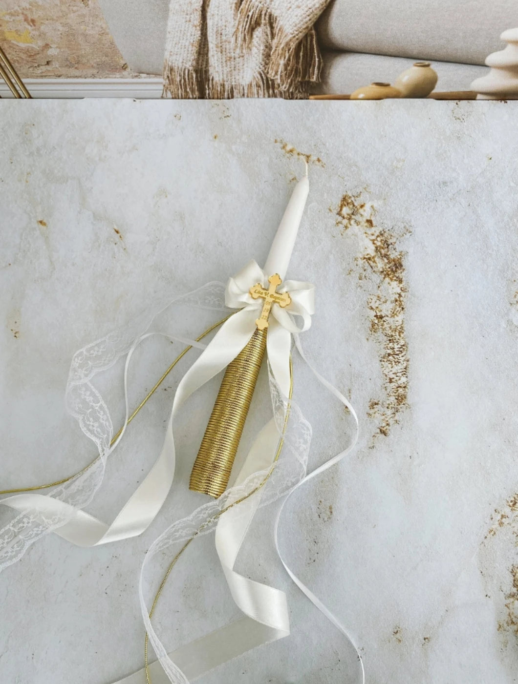 Personalized Christening Baptism Candle, Ceremony Candle, First Communion Candle, Christening Taper Candle, Confirmation Candles