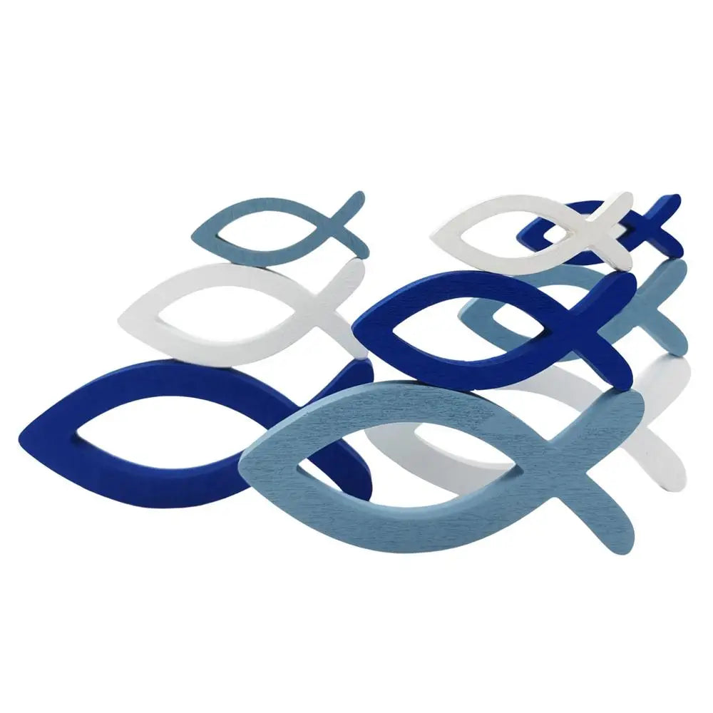 Wooden Fish Wall Art Handcrafted Ocean Fish Wall Decor with 9 Random Sizes Coastal Wall Decor for Living Room Bathroom Pool