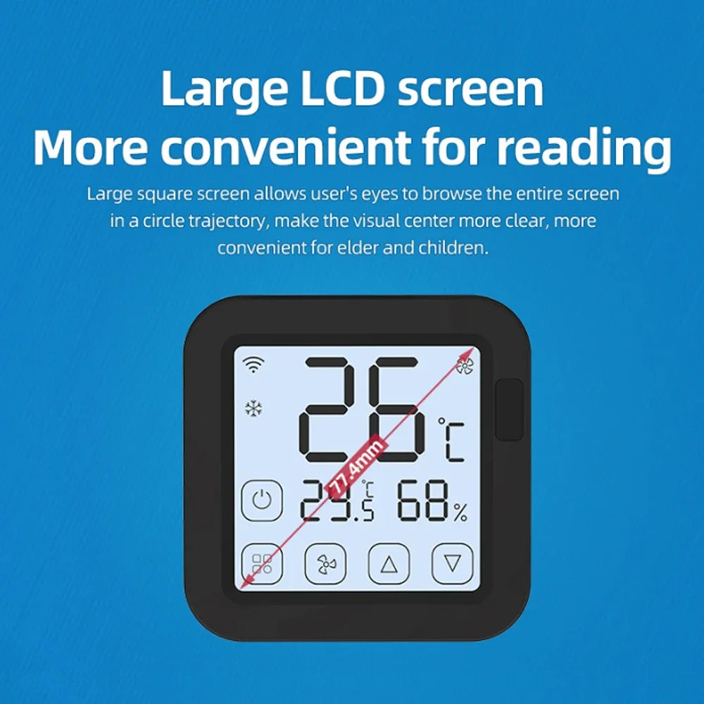 Smart Home Product Smart WiFi IR Universal Remote Temperature Humidity Sensor Remote Control with LED Screen