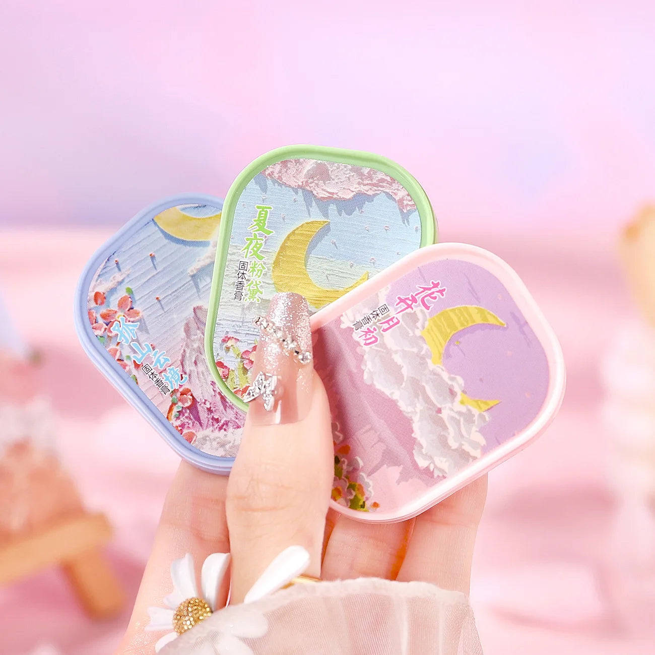 3pcs Solid Perfume Gift Set for Women,Long-Lasting Scented Balm with Jasmine Notes,Tea Fragrance,Idea for Dates Casual Attire