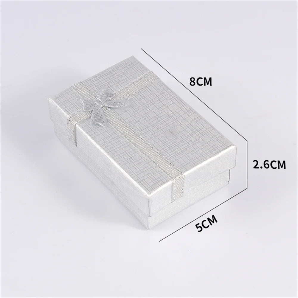Jewelry Box Bow Ribbon Simple Exquisite Gifts Packaging Earrings Ring Necklace Bracelet Storage Jewelry Organization Display Box