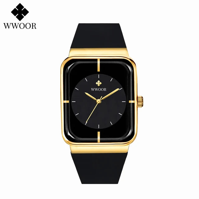 WWOOR  Men's Watches Top Brand Luxury Watch For Men Gold Fashion Stainless Steel Waterproof Quartz Wristwatch  Relogio Masculino