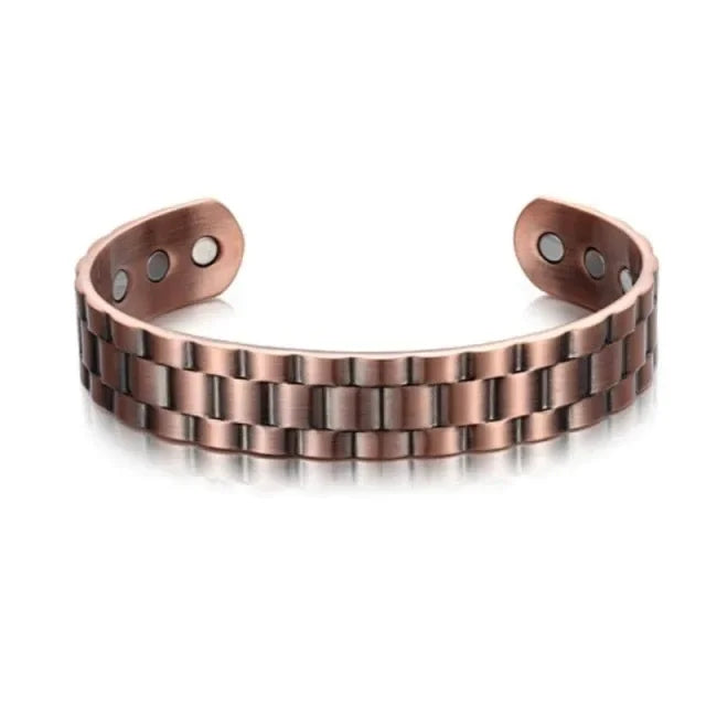 Men Pure Copper Bracelet Health Energy Germanium Magnetic Bracelet Vintage Hologram Chain Link Bracelets for Women Arthritis