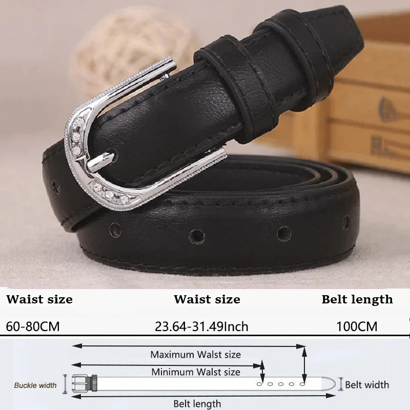 Women's Trousers Belt PU Leather Trend White Belt Fashion High Quality Trouser Belt Solid Vintage Pin Buckle Ladies Strap DT067